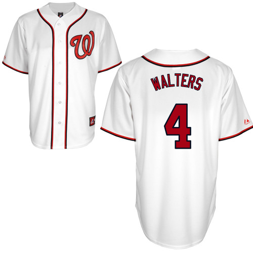 Zach Walters #4 mlb Jersey-Washington Nationals Women's Authentic Home White Cool Base Baseball Jersey